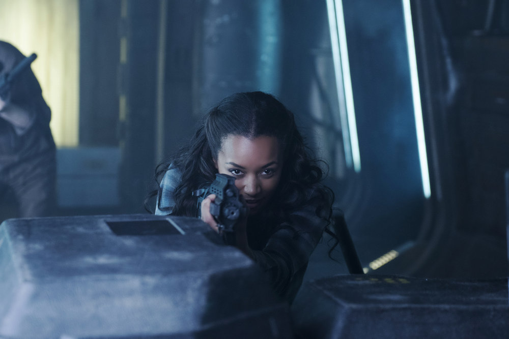 DARK MATTER -- " I've Seen The Other Side of You " Episode 203 -- Pictured: Melanie Liburd as Nyx -- (Photo by: Christos Kalohoridis/Prodigy Pictures/Syfy)