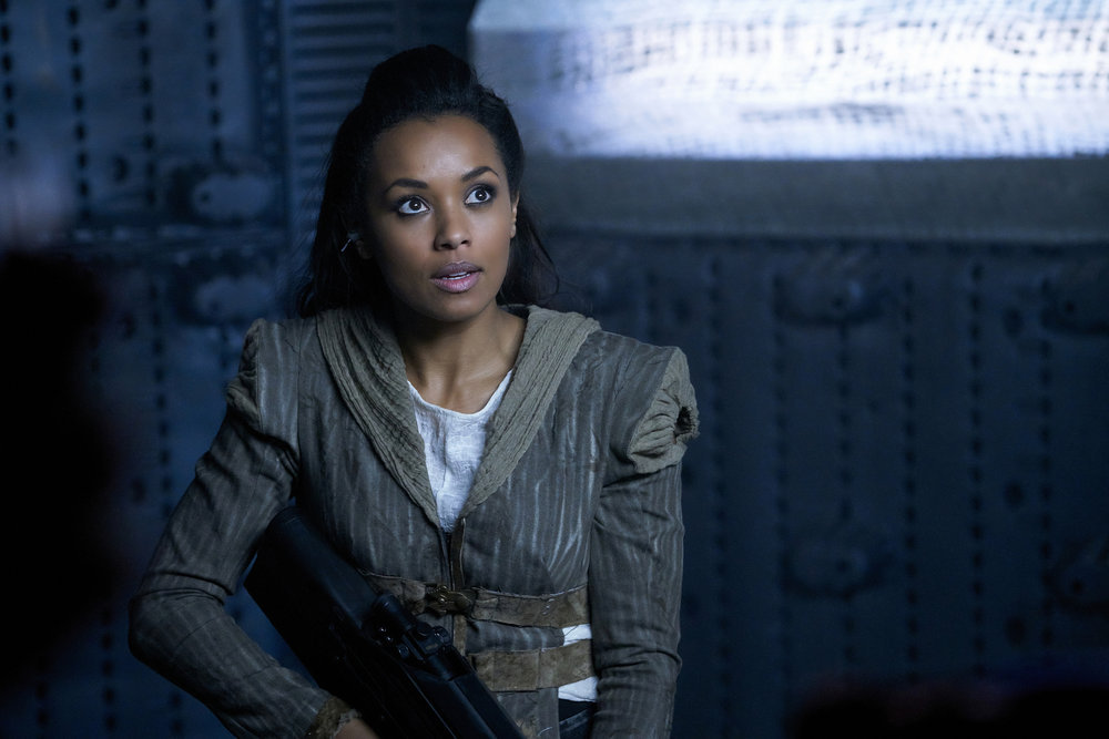 DARK MATTER -- "We Should Have Seen This Coming" Episode 206 -- Pictured: Melanie Liburd as Nyx -- (Photo by: Steve Wilkie/Prodigy Pictures/Syfy)