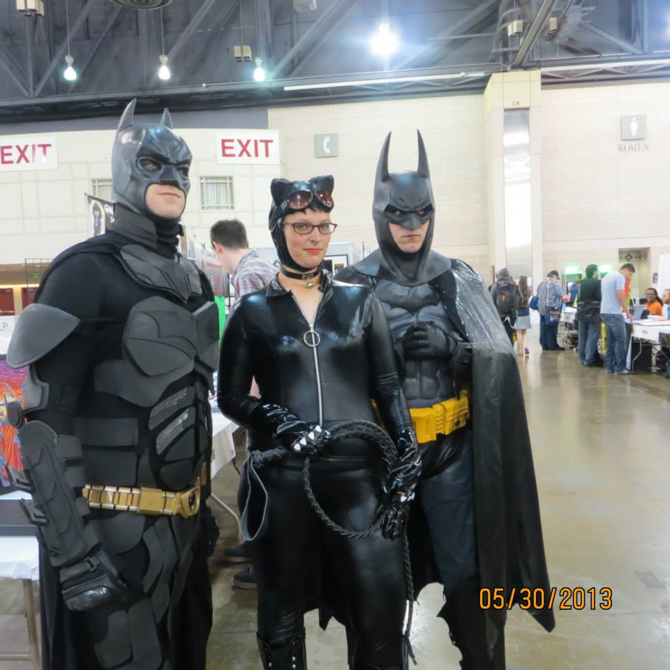 Catwoman and two Batman Cosplayers