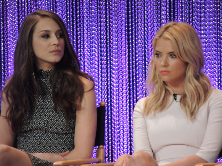 Troian Bellisario and Ashley Benson as Spencer Hastings and Hanna Marin