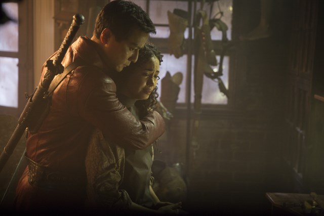 Daniel Wu as Sunny and Madeleine Mantock as Veil - Into the Badlands _ Season 1, Epsiode 2 - Photo Credit: Patti Perret/AMC