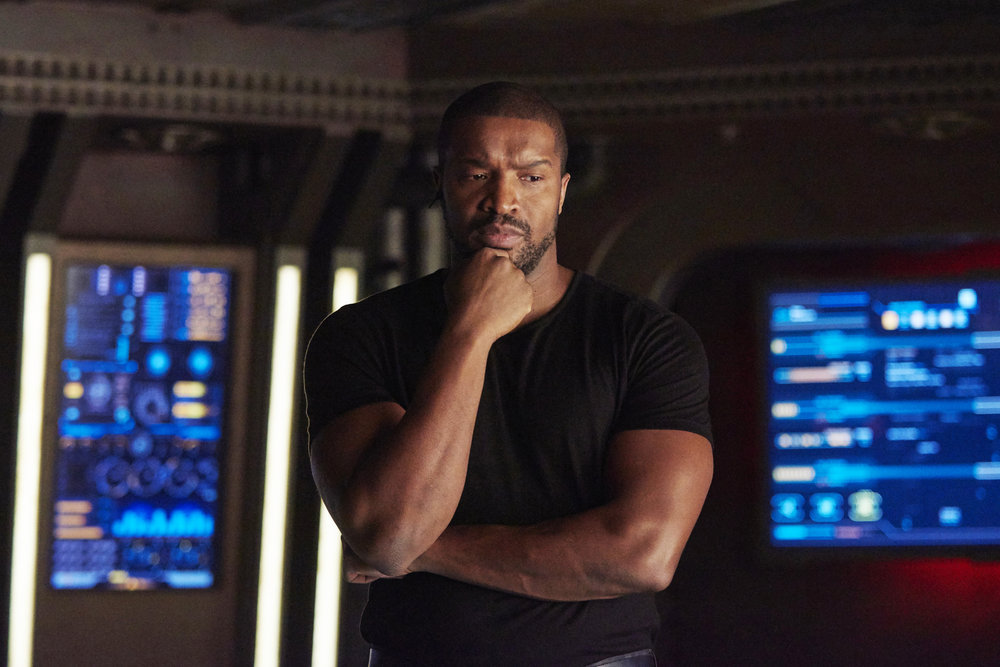 DARK MATTER -- "She's One of Them Now" Episode 207 -- Pictured:  Roger Cross as Six -- (Photo by: Russ Martin/Prodigy Pictures/Syfy)