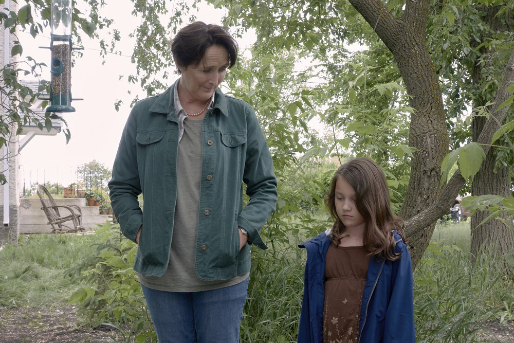 CHANNEL ZERO: CANDLE COVE -- "You Have to Go Inside" Episode 101 -- Pictured: (l-r) Abigail Piniowsky as Grace Painter, Fiona Shaw as Marla Painter -- (Photo by: Allen Fraser/Syfy)