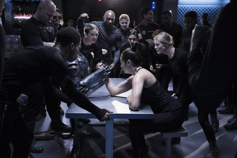 THE EXPANSE -- "Safe" Episode 201 -- Pictured: Frankie Adams as Bobbie Draper -- (Photo by: Rafy/Syfy)