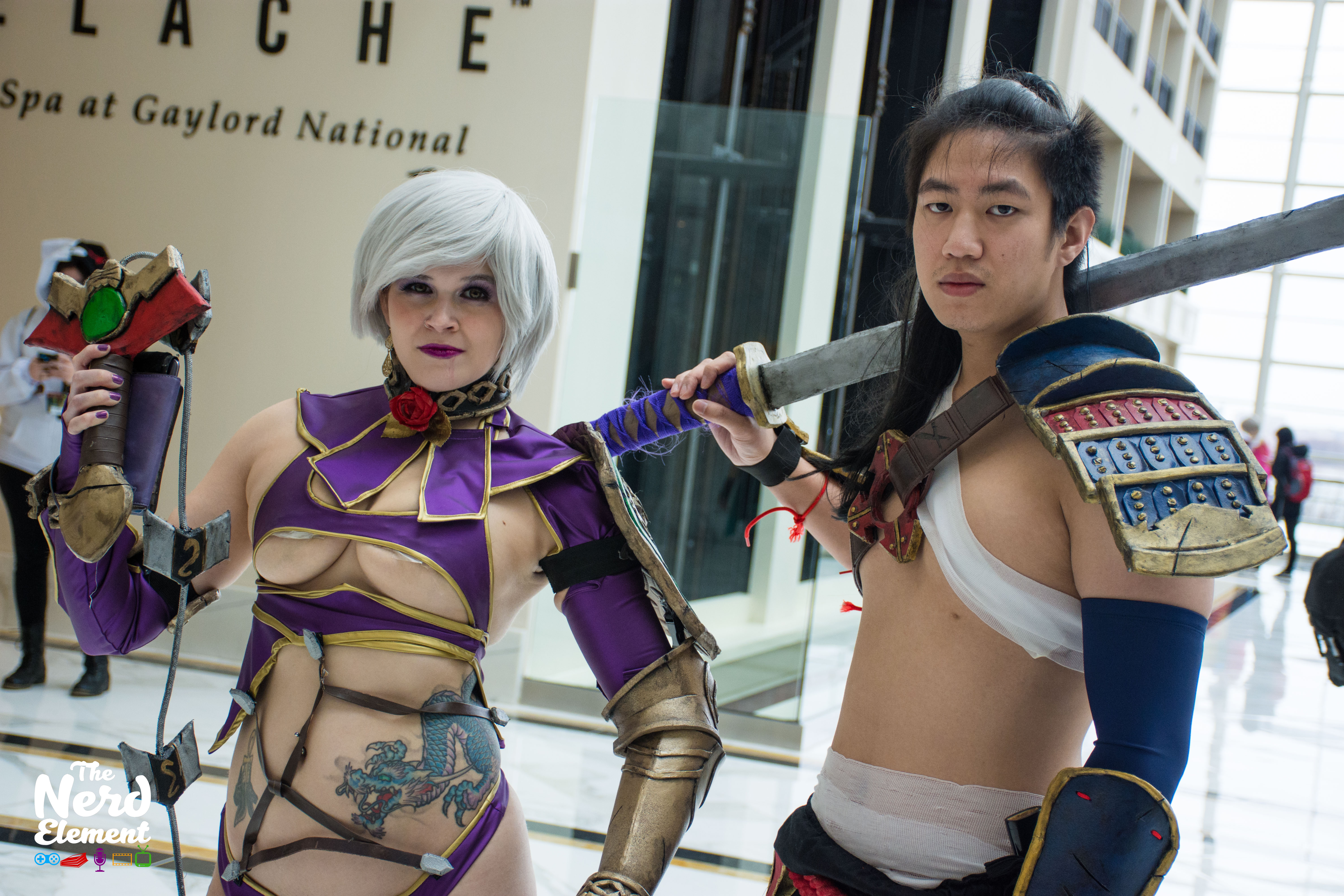 Ivy and Mitsurugi - Soul Calibur series
Cosplayers: Valkyrie Cosfit (fb) and hollandazemedia (ig)